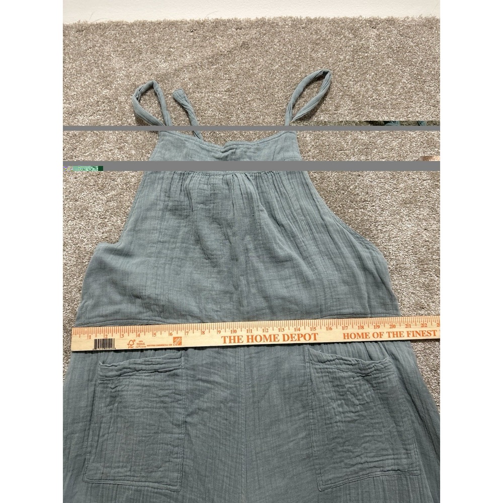 Natural Life Women's XL Dakota Tie Overall Gauze Grayish Blue Boho Wide Leg - Picture 4 of 10